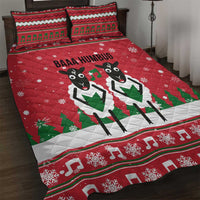 Vintage Sheep Music Christmas Quilt Bed Set Xmas Holiday Patterns - Wonder Print Shop