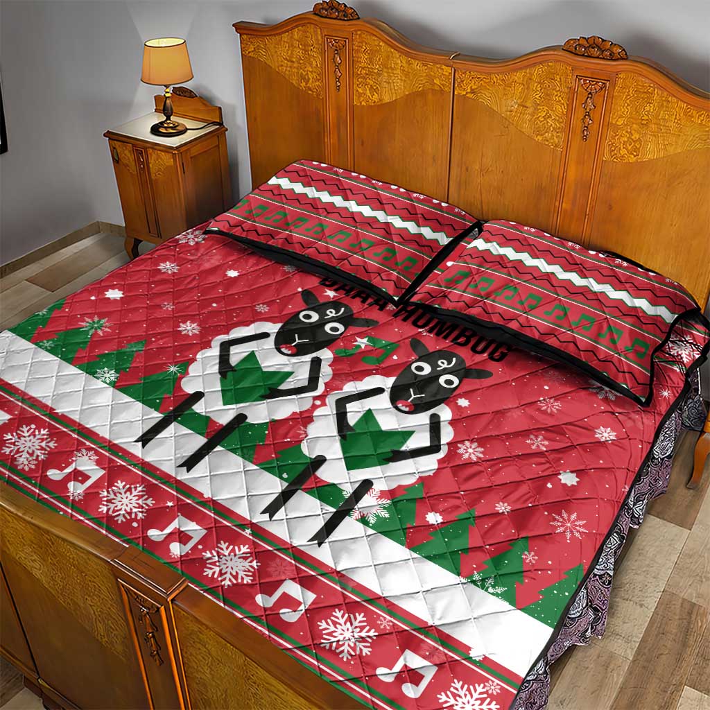 Vintage Sheep Music Christmas Quilt Bed Set Xmas Holiday Patterns - Wonder Print Shop
