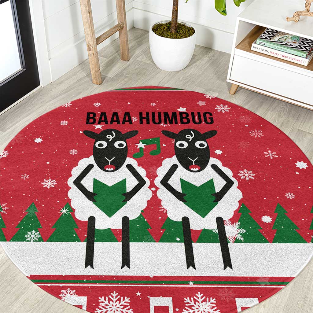 Vintage Sheep Music Christmas Round Carpet Xmas Holiday Patterns - Wonder Print Shop