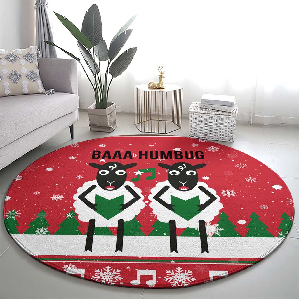 Vintage Sheep Music Christmas Round Carpet Xmas Holiday Patterns - Wonder Print Shop