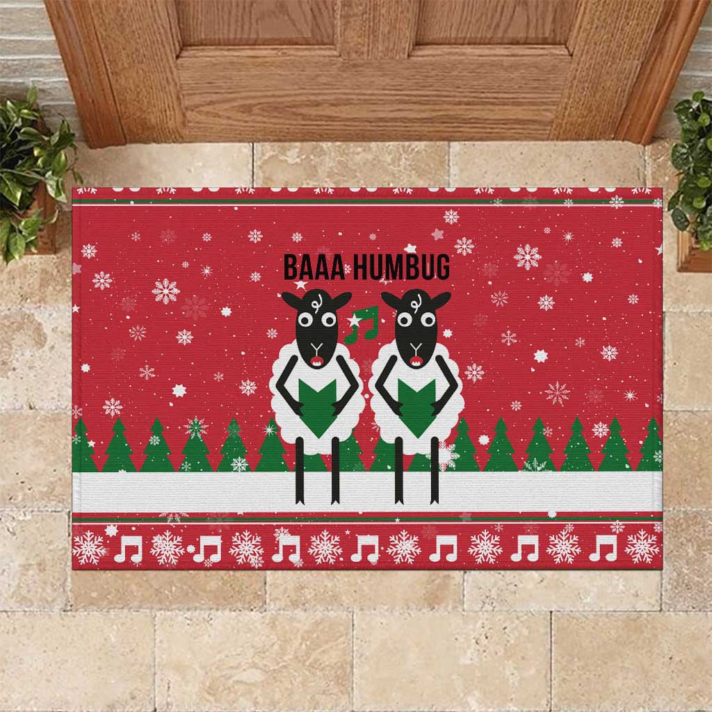 Vintage Sheep Music Christmas Rubber Doormat Xmas Holiday Patterns - Wonder Print Shop