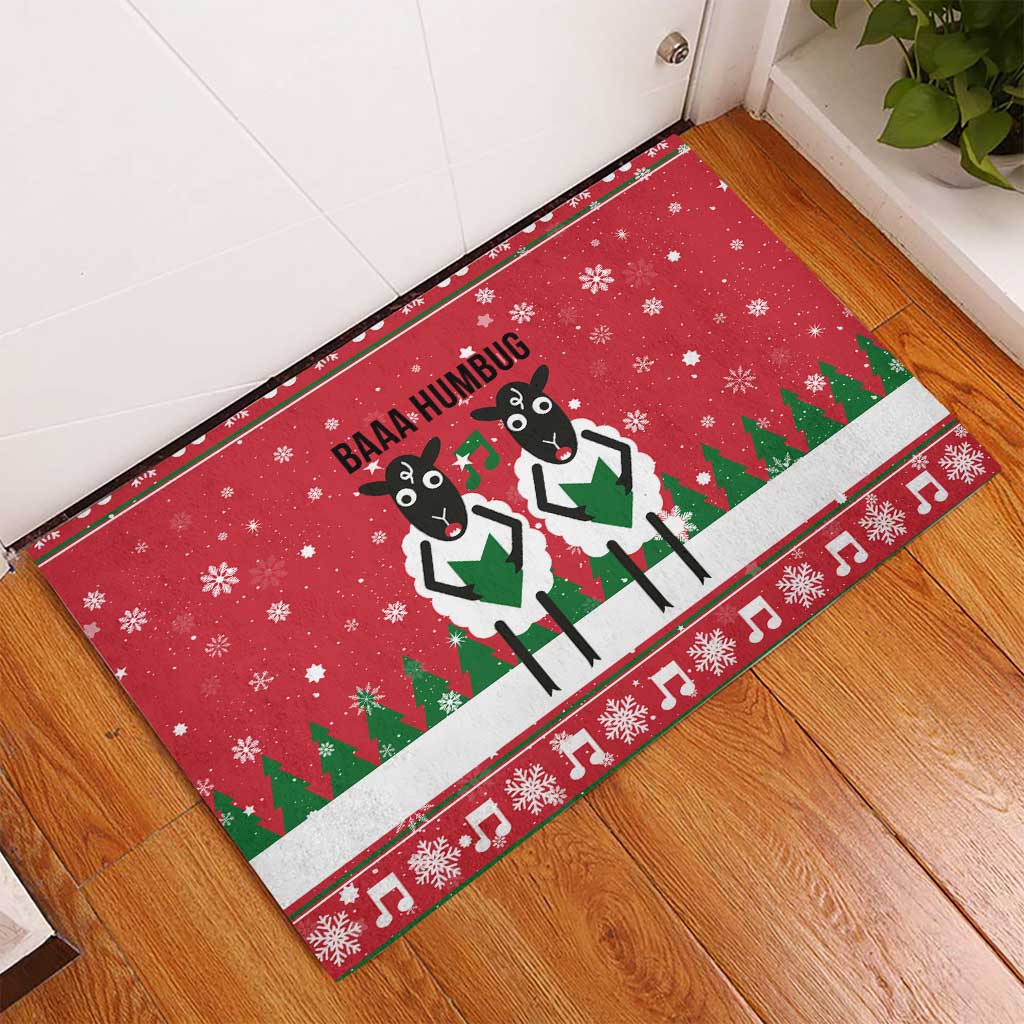 Vintage Sheep Music Christmas Rubber Doormat Xmas Holiday Patterns - Wonder Print Shop