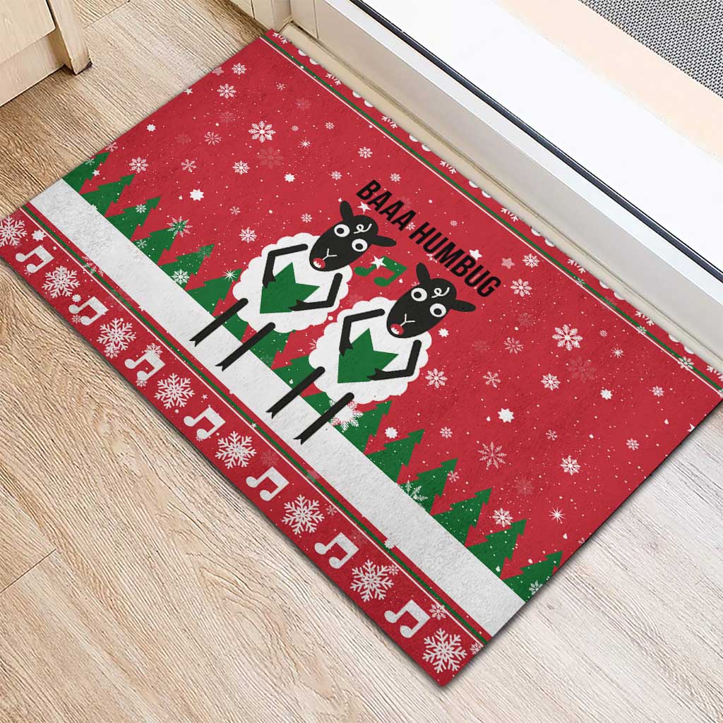 Vintage Sheep Music Christmas Rubber Doormat Xmas Holiday Patterns - Wonder Print Shop