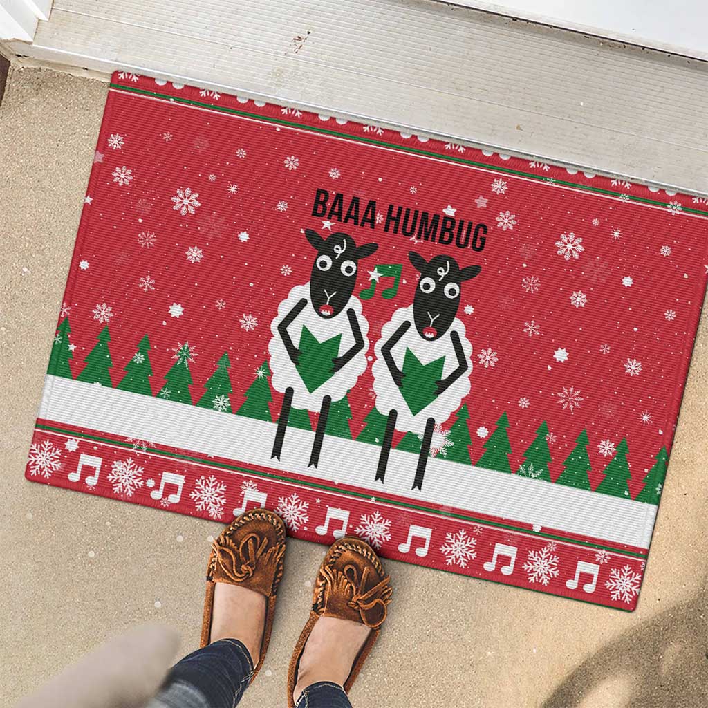 Vintage Sheep Music Christmas Rubber Doormat Xmas Holiday Patterns - Wonder Print Shop