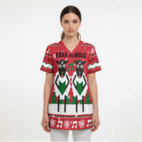 Vintage Sheep Music Christmas Scrub Top Xmas Holiday Patterns - Wonder Print Shop