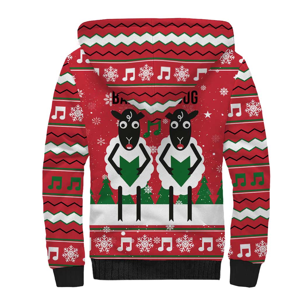 Vintage Sheep Music Christmas Sherpa Hoodie Xmas Holiday Patterns - Wonder Print Shop