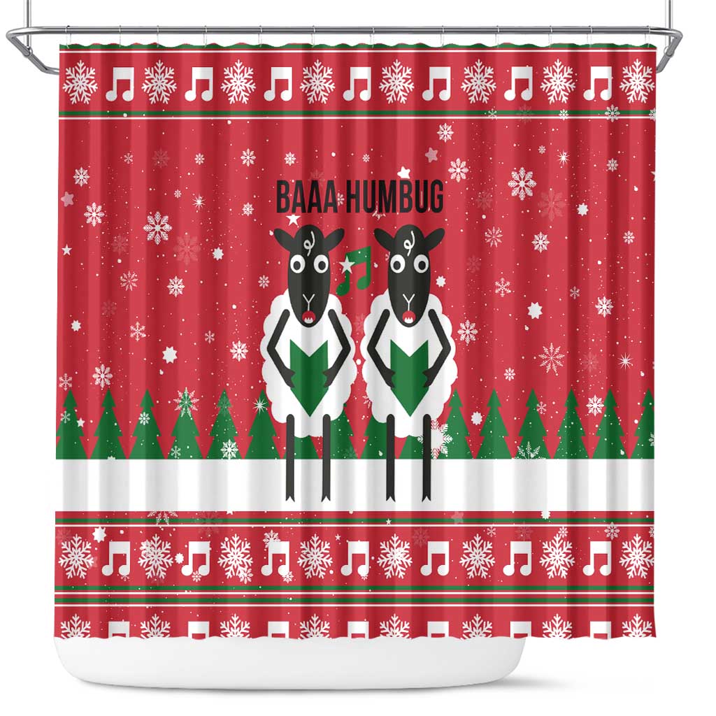 Vintage Sheep Music Christmas Shower Curtain Xmas Holiday Patterns - Wonder Print Shop