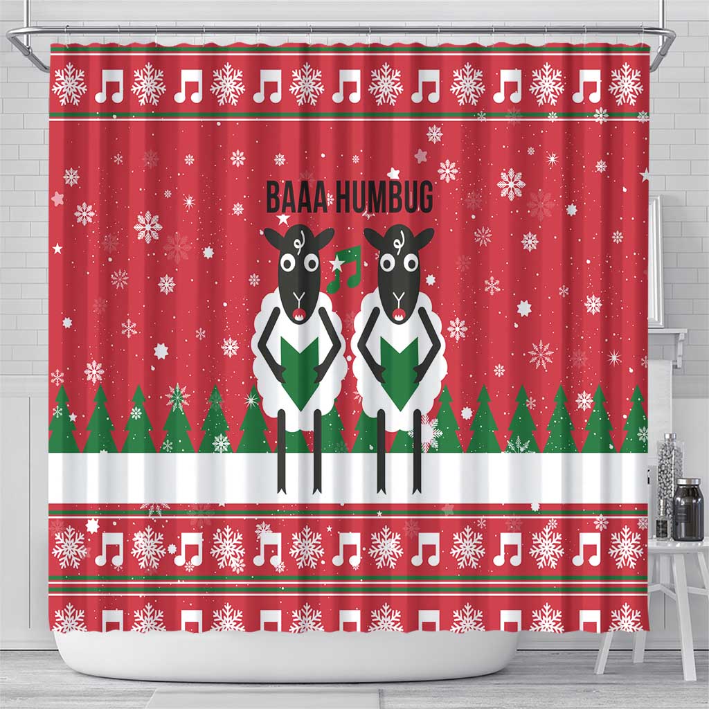Vintage Sheep Music Christmas Shower Curtain Xmas Holiday Patterns - Wonder Print Shop