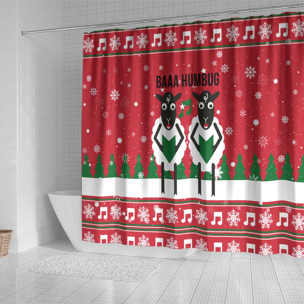 Vintage Sheep Music Christmas Shower Curtain Xmas Holiday Patterns - Wonder Print Shop