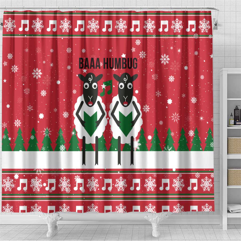 Vintage Sheep Music Christmas Shower Curtain Xmas Holiday Patterns - Wonder Print Shop