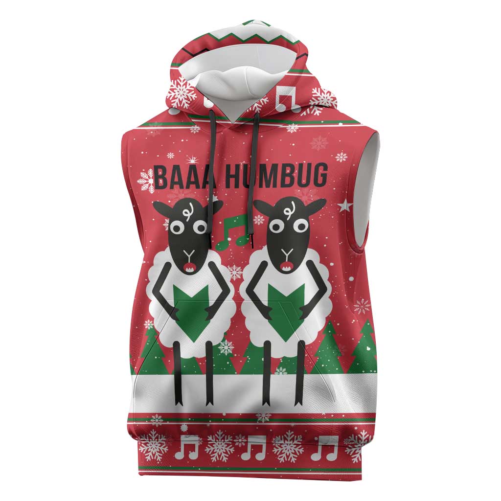 Vintage Sheep Music Christmas Sleeveless Hoodie Xmas Holiday Patterns - Wonder Print Shop