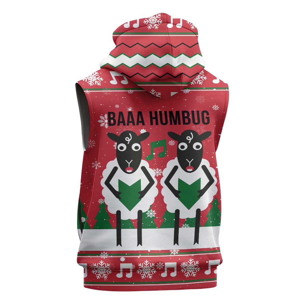 Vintage Sheep Music Christmas Sleeveless Hoodie Xmas Holiday Patterns - Wonder Print Shop
