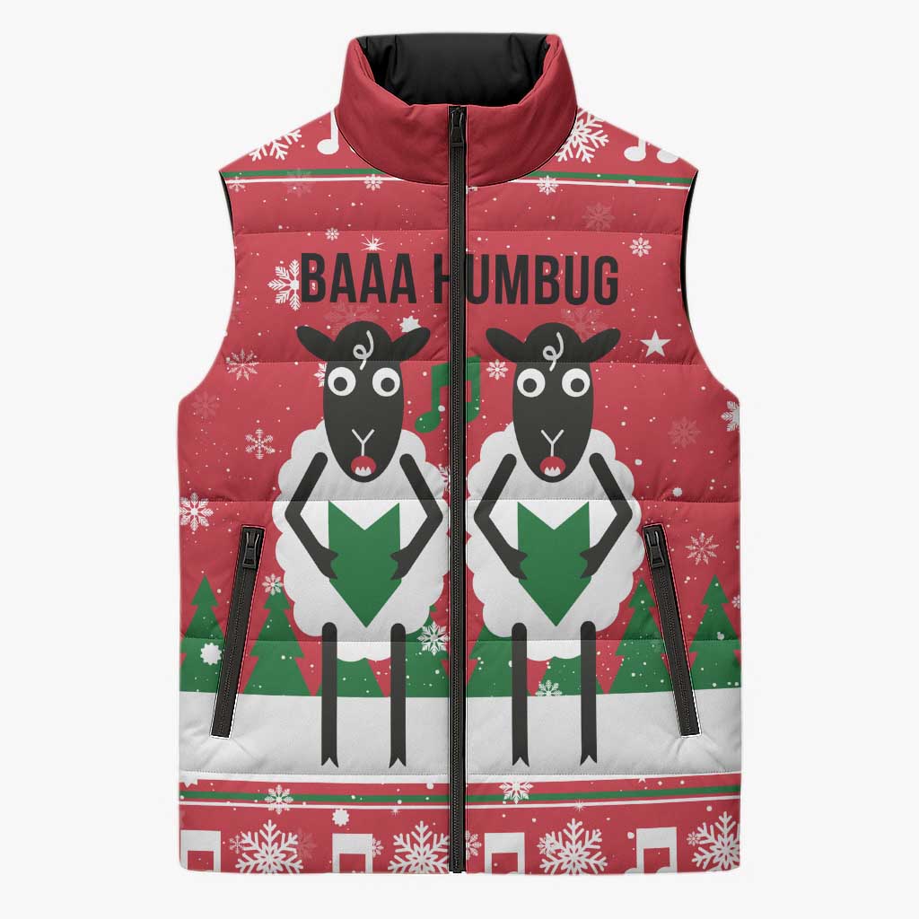 Vintage Sheep Music Christmas Sleeveless Puffer Jacket Xmas Holiday Patterns - Wonder Print Shop