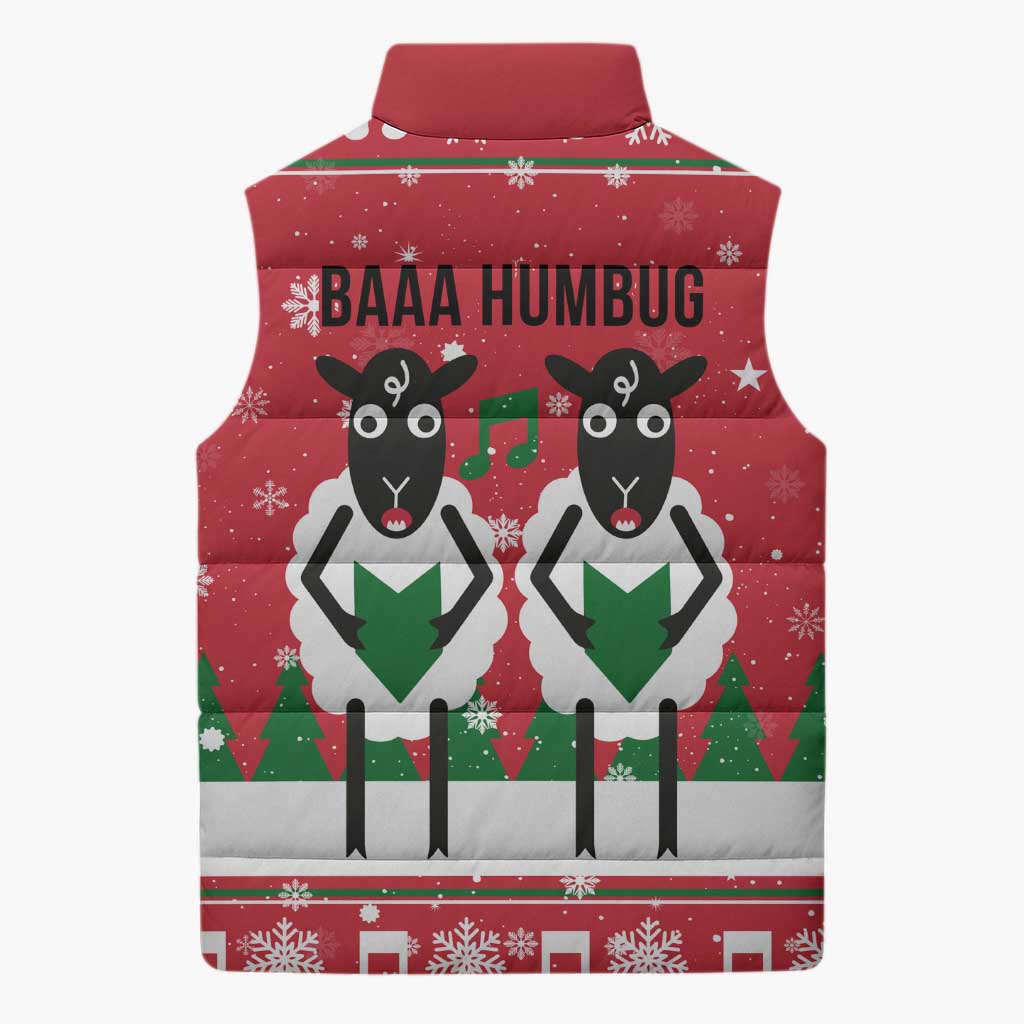 Vintage Sheep Music Christmas Sleeveless Puffer Jacket Xmas Holiday Patterns - Wonder Print Shop
