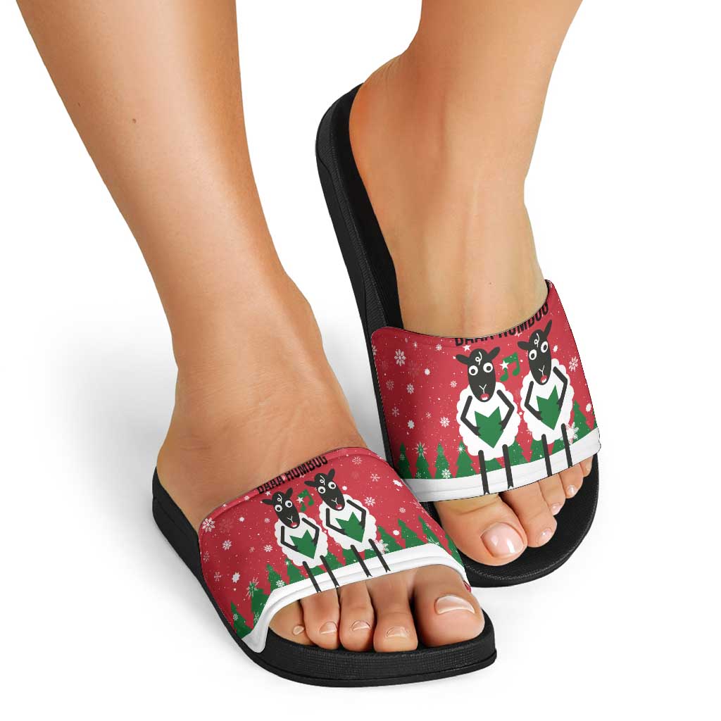 Vintage Sheep Music Christmas Slide Sandals Xmas Holiday Patterns - Wonder Print Shop