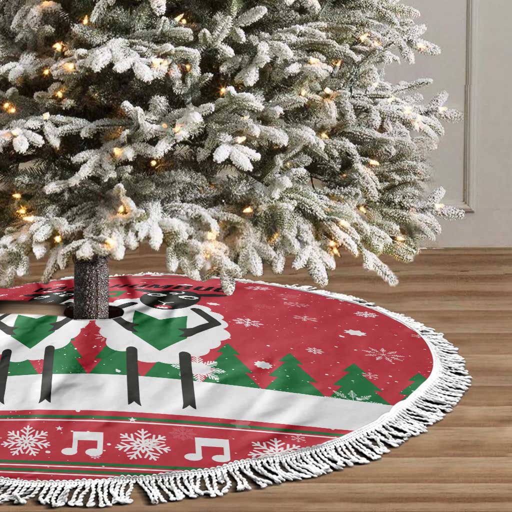 Vintage Sheep Music Christmas Tree Skirt Xmas Holiday Patterns - Wonder Print Shop