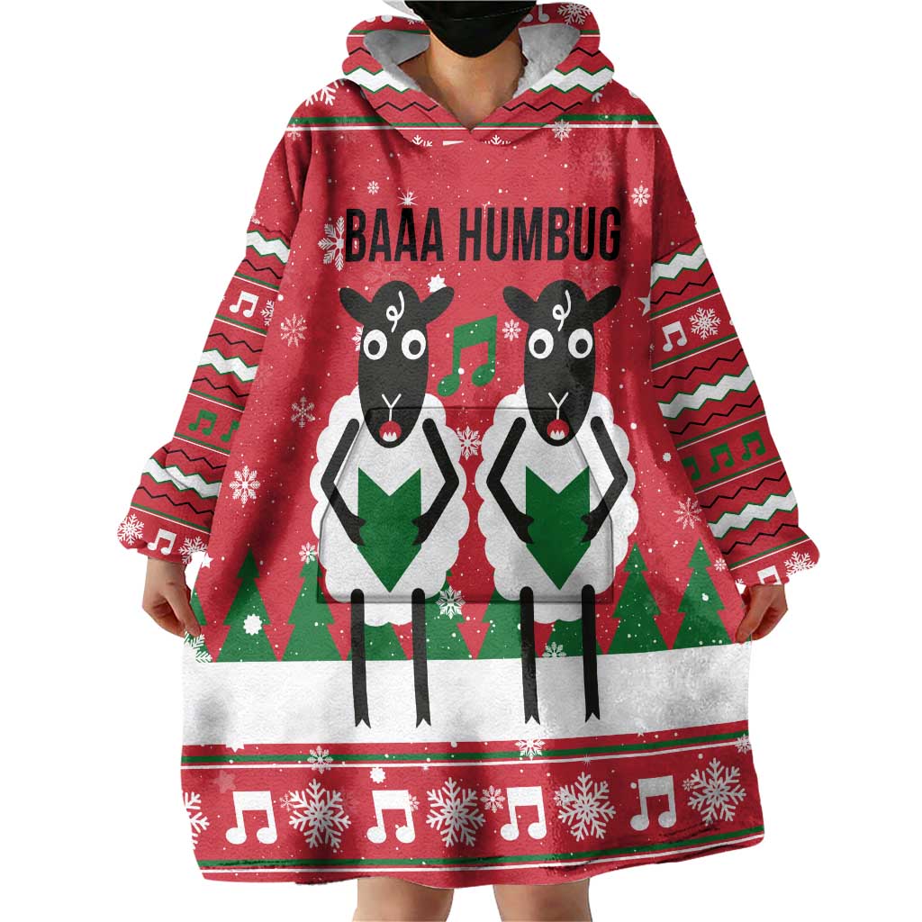 Vintage Sheep Music Christmas Wearable Blanket Hoodie Xmas Holiday Patterns - Wonder Print Shop