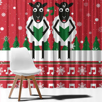 Vintage Sheep Music Christmas Window Curtain Xmas Holiday Patterns - Wonder Print Shop