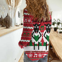 Vintage Sheep Music Christmas Women Casual Shirt Xmas Holiday Patterns - Wonder Print Shop
