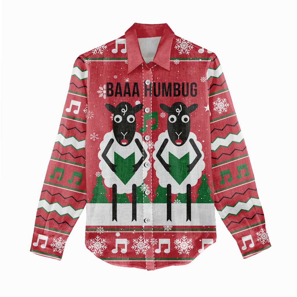 Vintage Sheep Music Christmas Women Casual Shirt Xmas Holiday Patterns - Wonder Print Shop