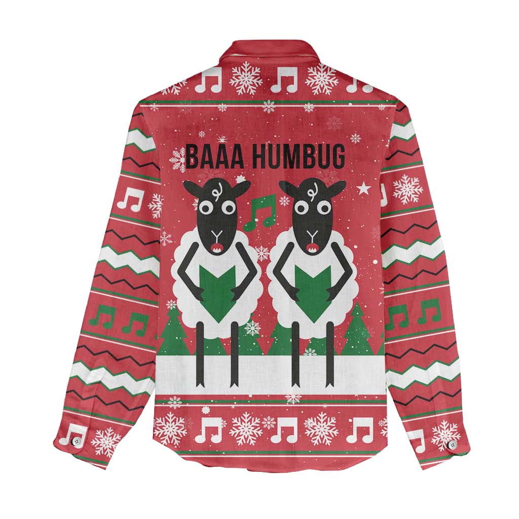 Vintage Sheep Music Christmas Women Casual Shirt Xmas Holiday Patterns - Wonder Print Shop