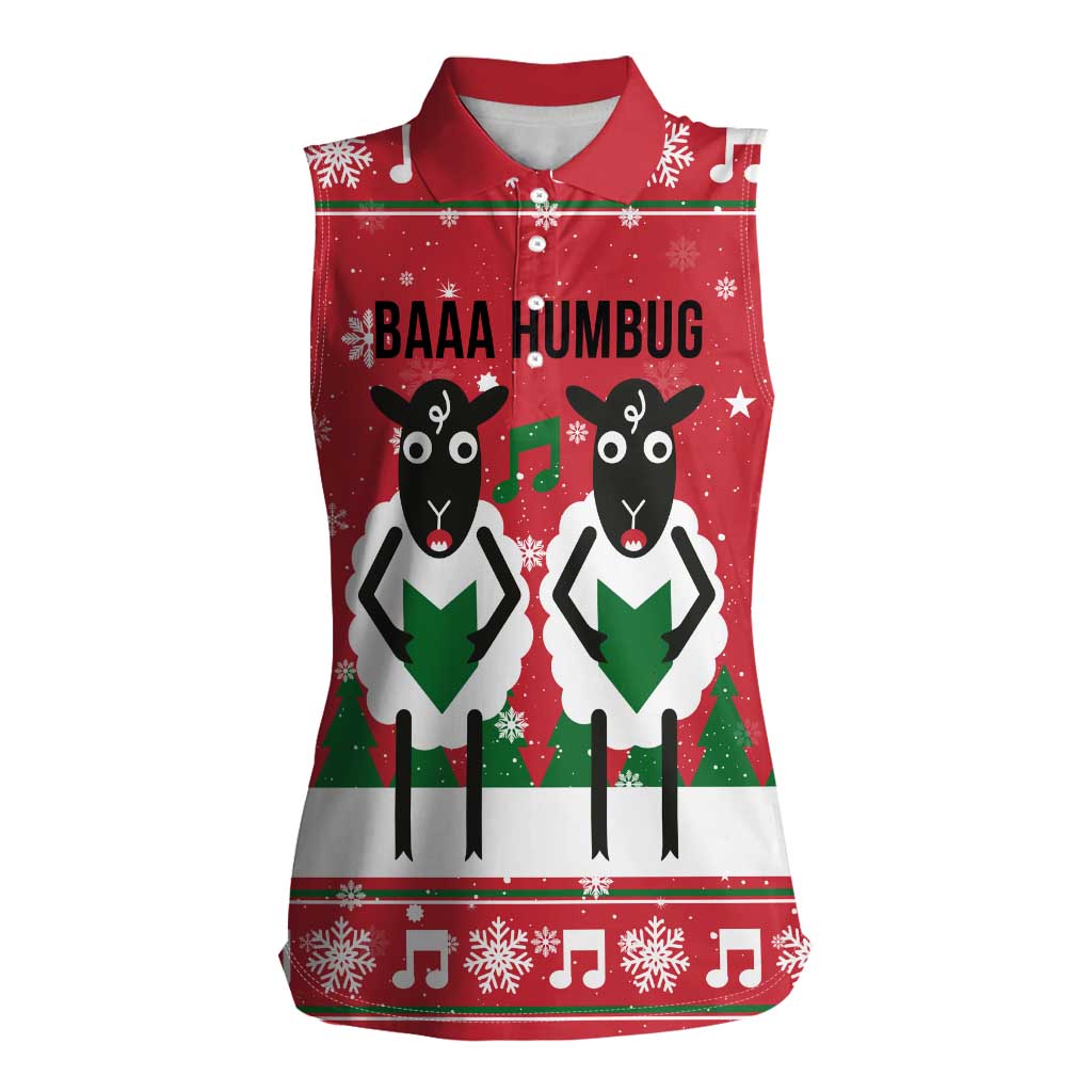 Vintage Sheep Music Christmas Women Sleeveless Polo Shirt Xmas Holiday Patterns - Wonder Print Shop