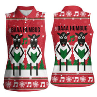 Vintage Sheep Music Christmas Women Sleeveless Polo Shirt Xmas Holiday Patterns - Wonder Print Shop