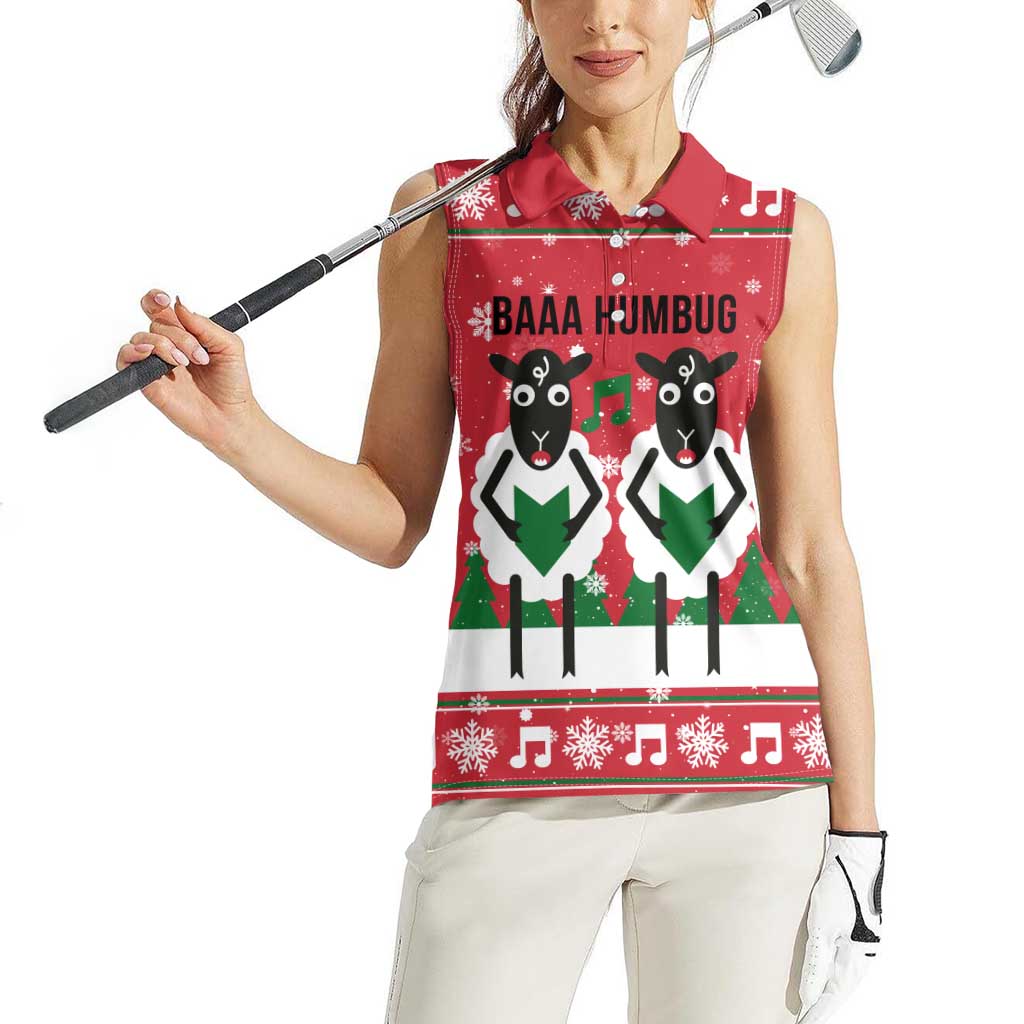 Vintage Sheep Music Christmas Women Sleeveless Polo Shirt Xmas Holiday Patterns - Wonder Print Shop