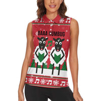 Vintage Sheep Music Christmas Women Sleeveless Polo Shirt Xmas Holiday Patterns - Wonder Print Shop