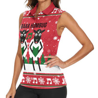Vintage Sheep Music Christmas Women Sleeveless Polo Shirt Xmas Holiday Patterns - Wonder Print Shop