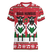 Vintage Sheep Music Christmas Women V-Neck T-Shirt Xmas Holiday Patterns - Wonder Print Shop