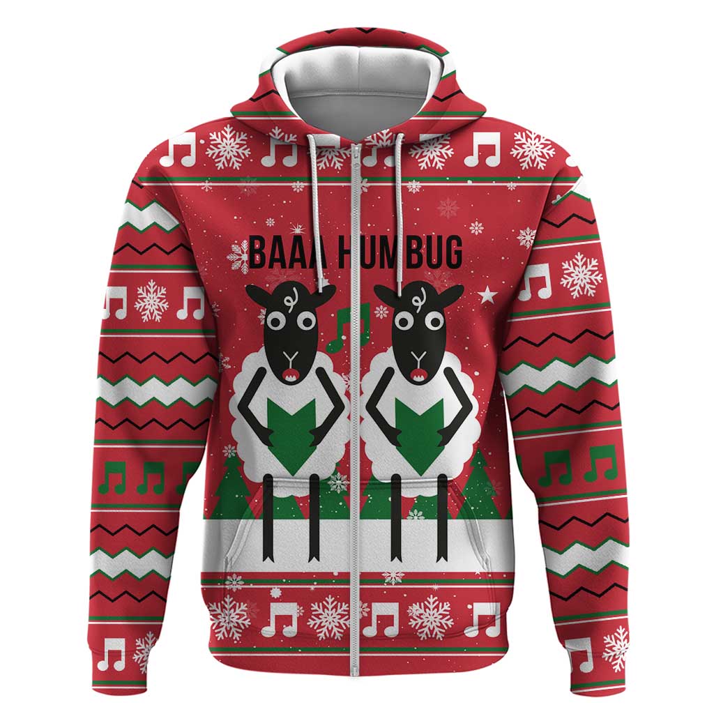 Vintage Sheep Music Christmas Zip Hoodie Xmas Holiday Patterns - Wonder Print Shop