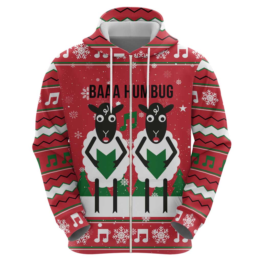 Vintage Sheep Music Christmas Zip Hoodie Xmas Holiday Patterns - Wonder Print Shop