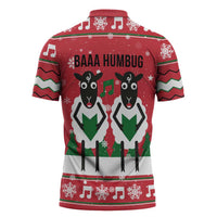 Vintage Sheep Music Christmas Zipper Polo Shirt Xmas Holiday Patterns - Wonder Print Shop