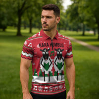 Vintage Sheep Music Christmas Zipper Polo Shirt Xmas Holiday Patterns - Wonder Print Shop