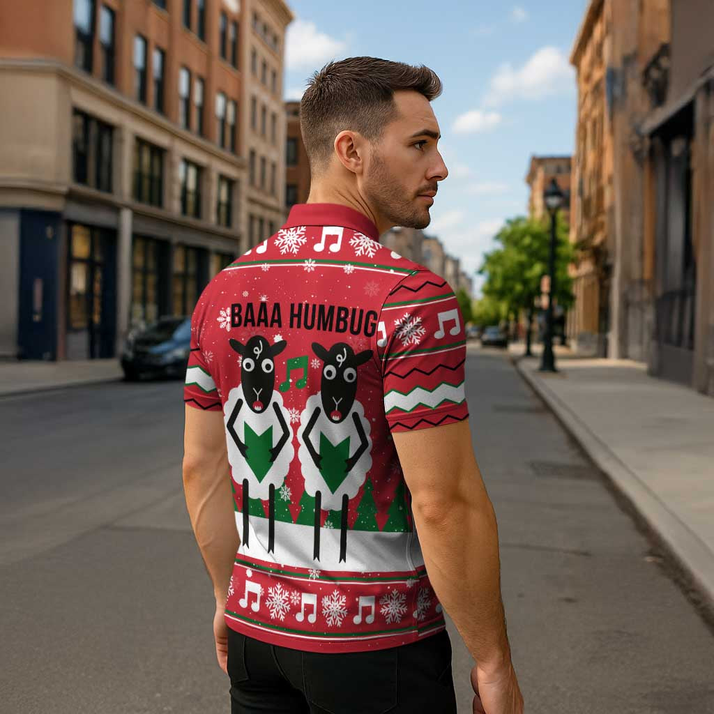 Vintage Sheep Music Christmas Zipper Polo Shirt Xmas Holiday Patterns - Wonder Print Shop