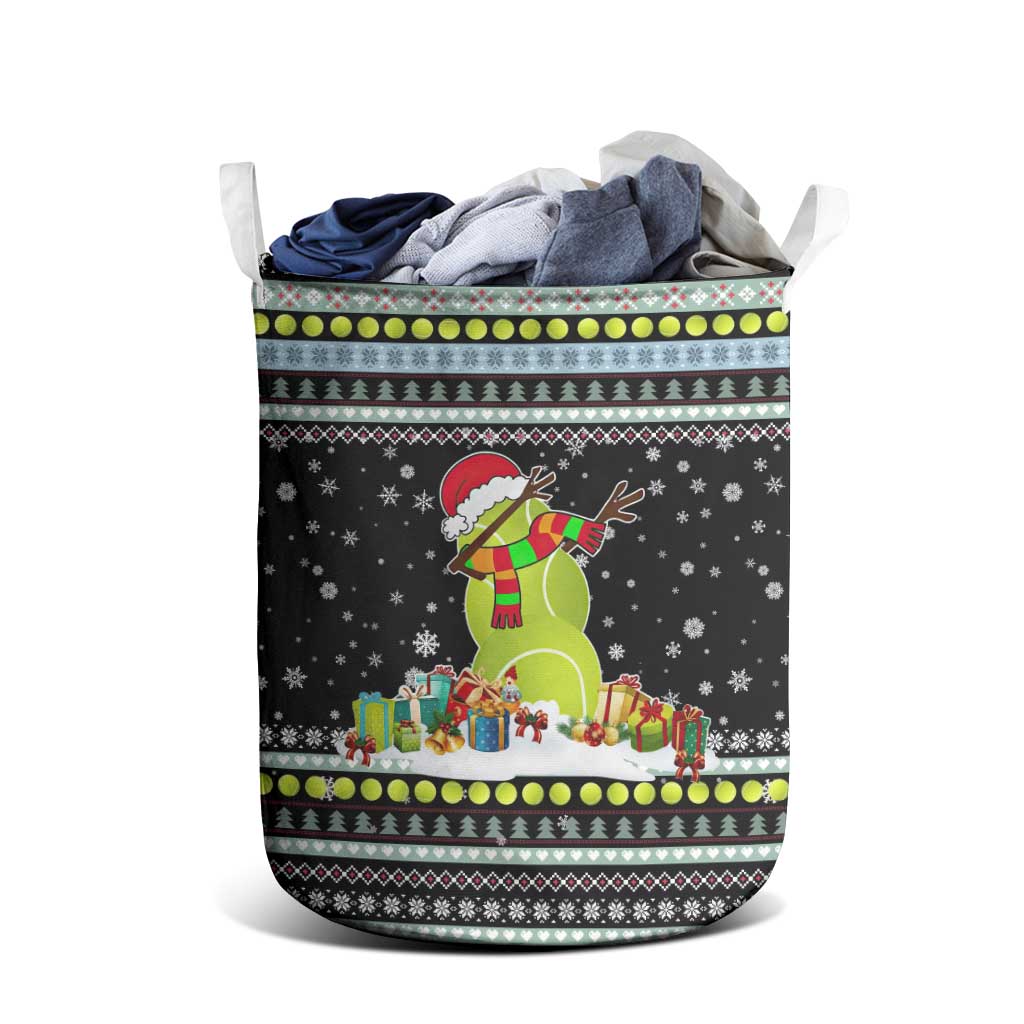 Tennis Snowman Christmas Laundry Basket Xmas Holiday Patterns - Wonder Print Shop