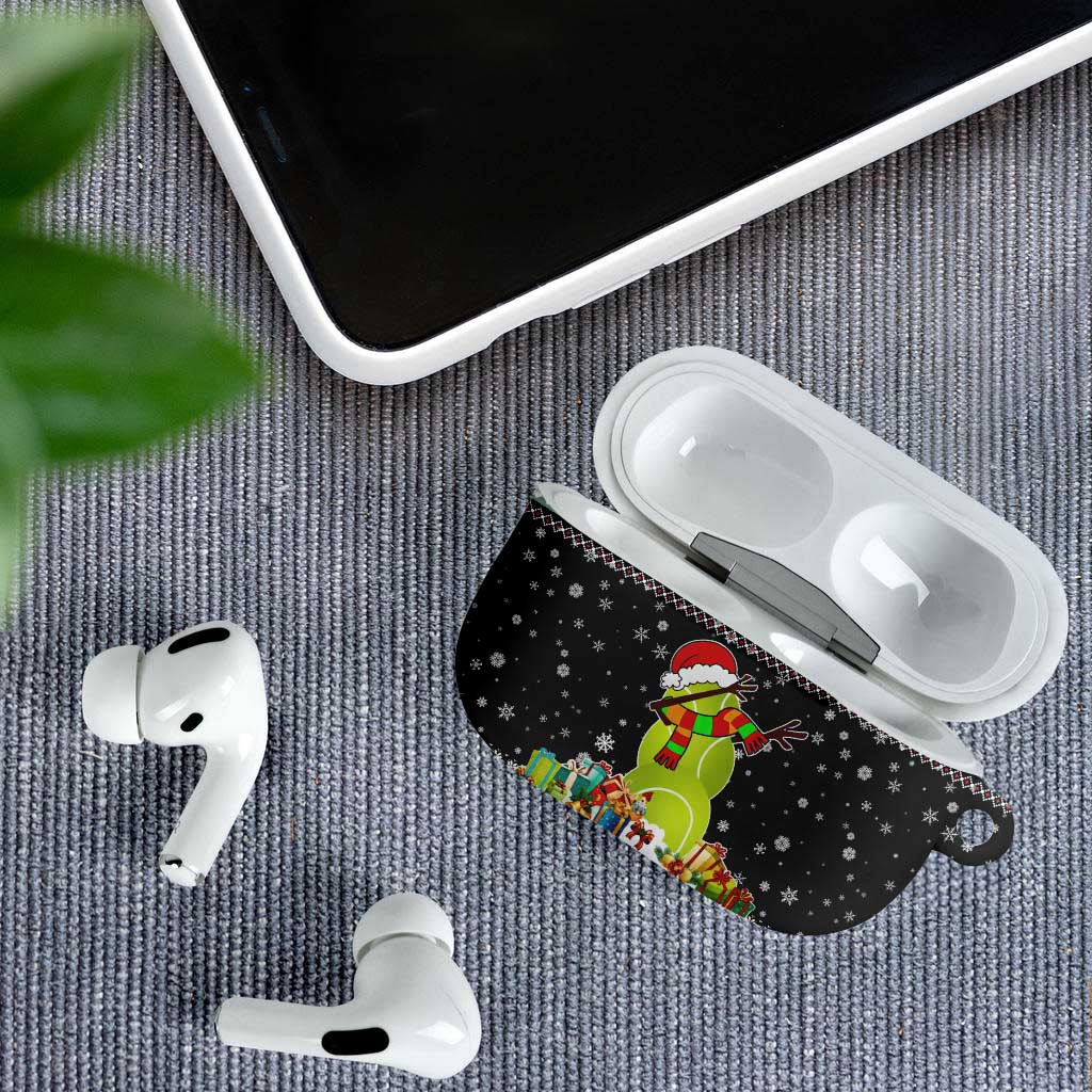 Tennis Snowman Christmas AirPods Case Xmas Holiday Patterns - Wonder Print Shop
