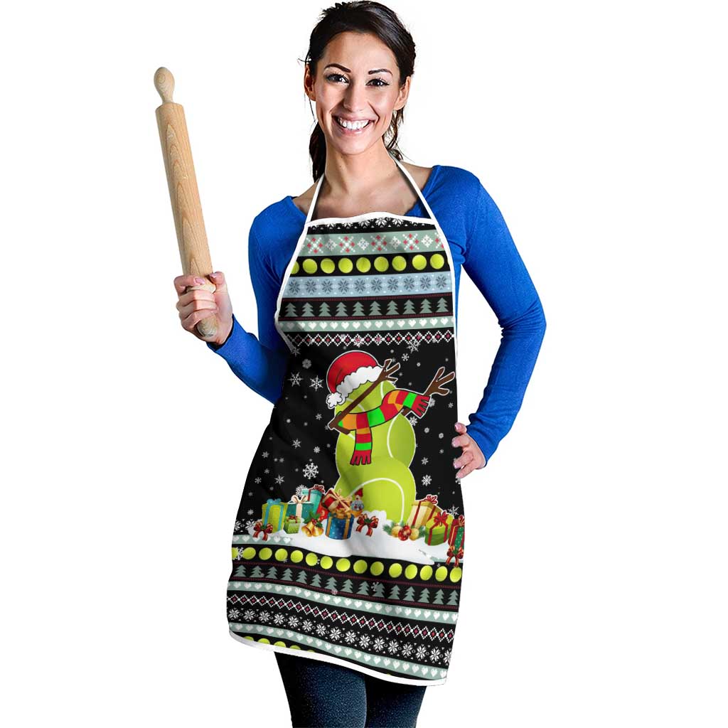 Tennis Snowman Christmas Apron Xmas Holiday Patterns - Wonder Print Shop