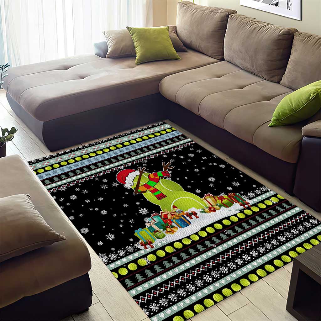 Tennis Snowman Christmas Area Rug Xmas Holiday Patterns - Wonder Print Shop