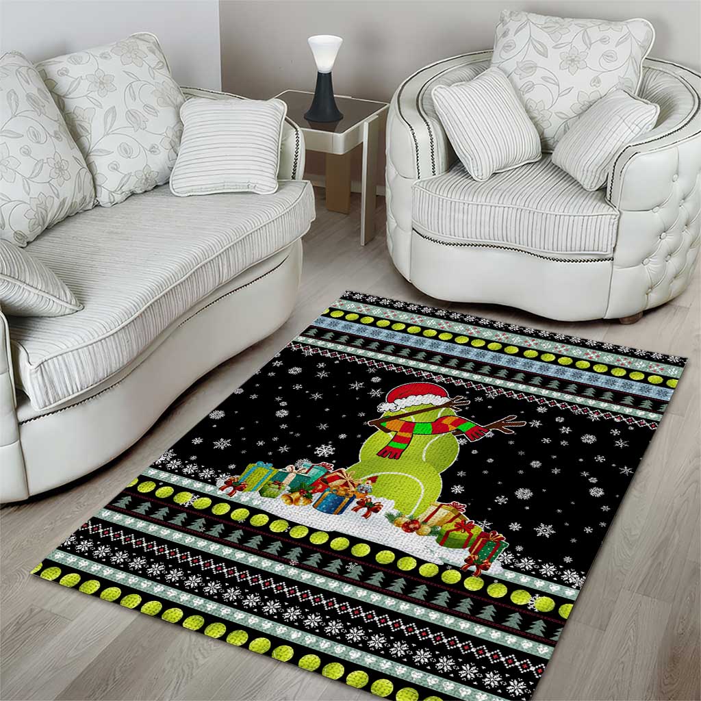 Tennis Snowman Christmas Area Rug Xmas Holiday Patterns - Wonder Print Shop