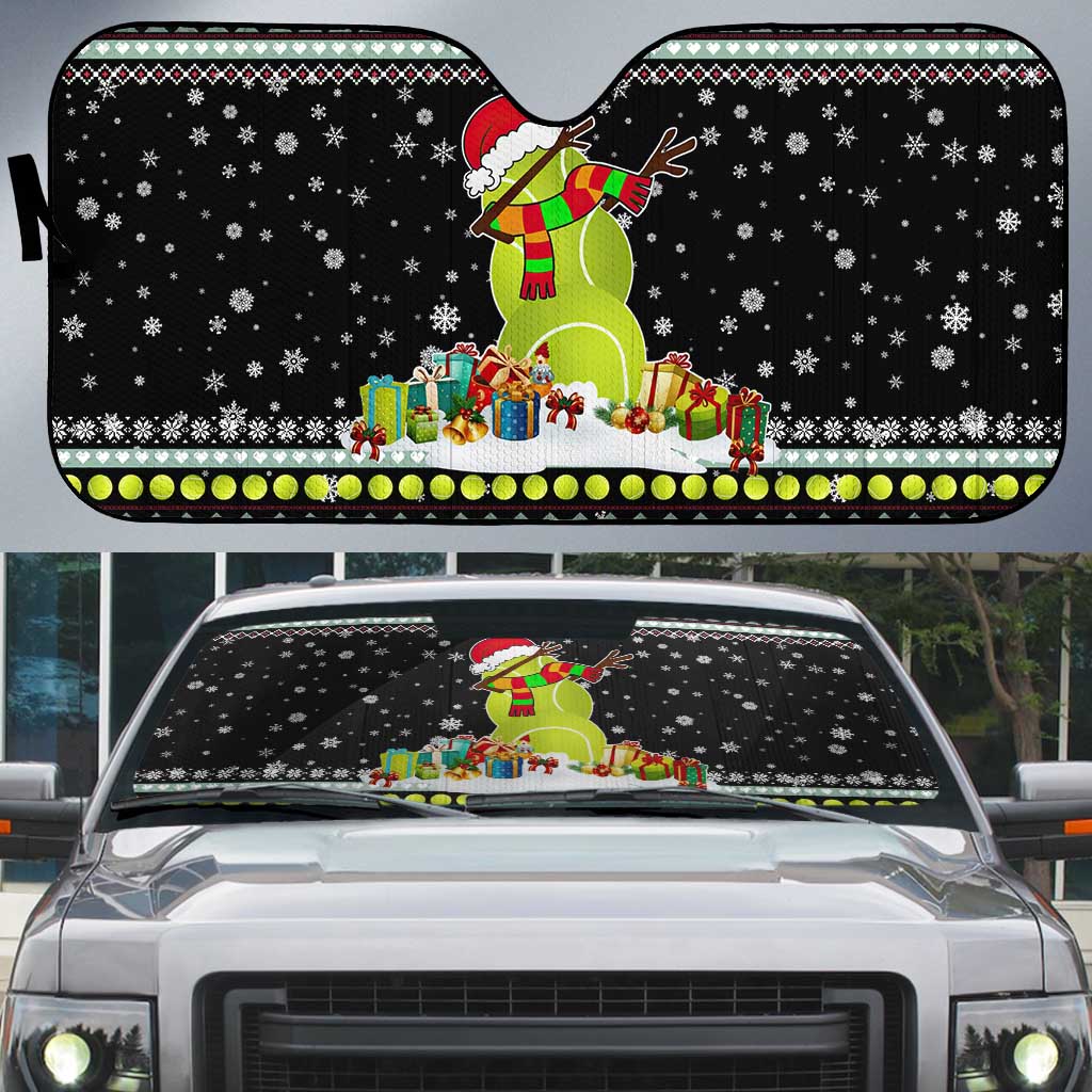 Tennis Snowman Christmas Auto Sun Shade Xmas Holiday Patterns - Wonder Print Shop