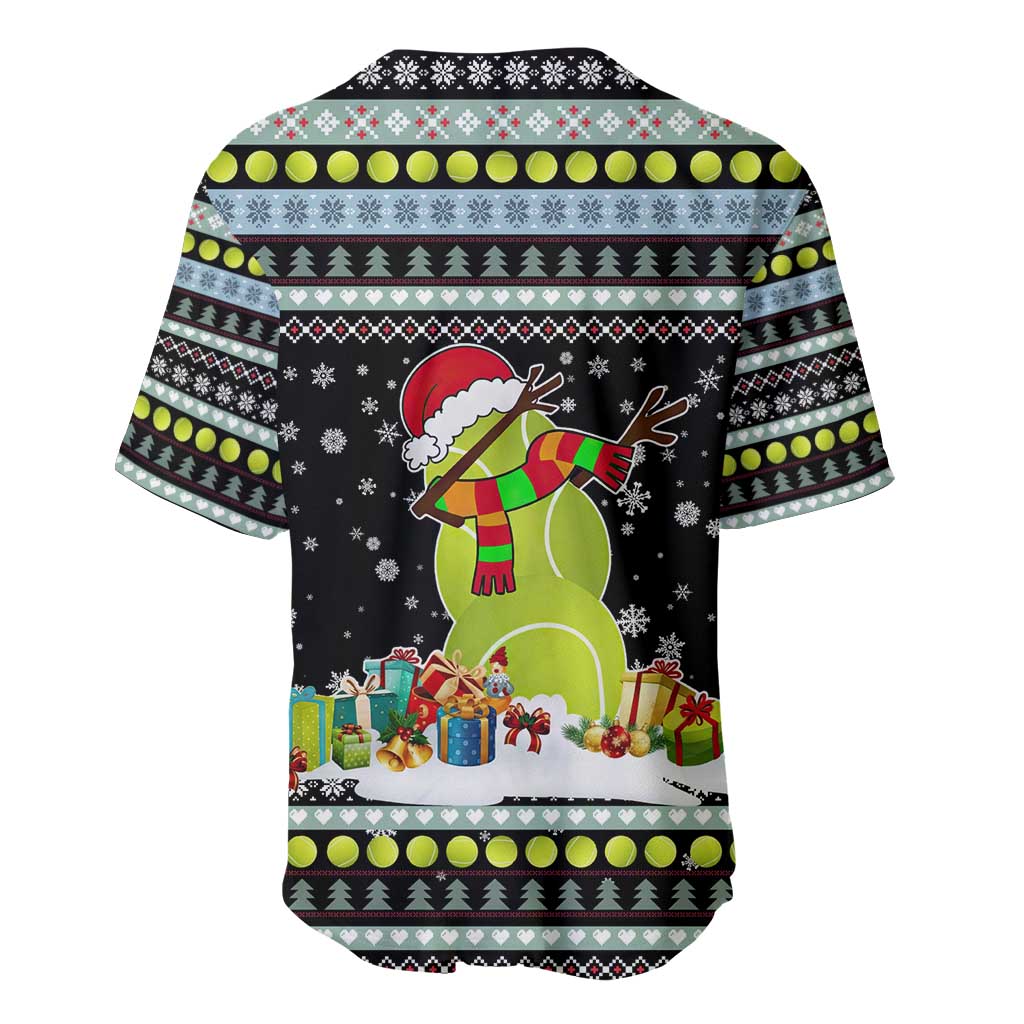 Tennis Snowman Christmas Baseball Jersey Xmas Holiday Patterns - Wonder Print Shop