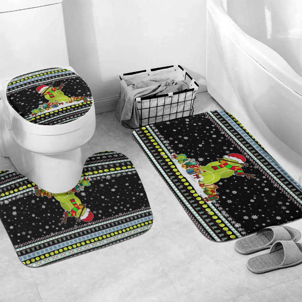 Tennis Snowman Christmas Bathroom Set Xmas Holiday Patterns - Wonder Print Shop