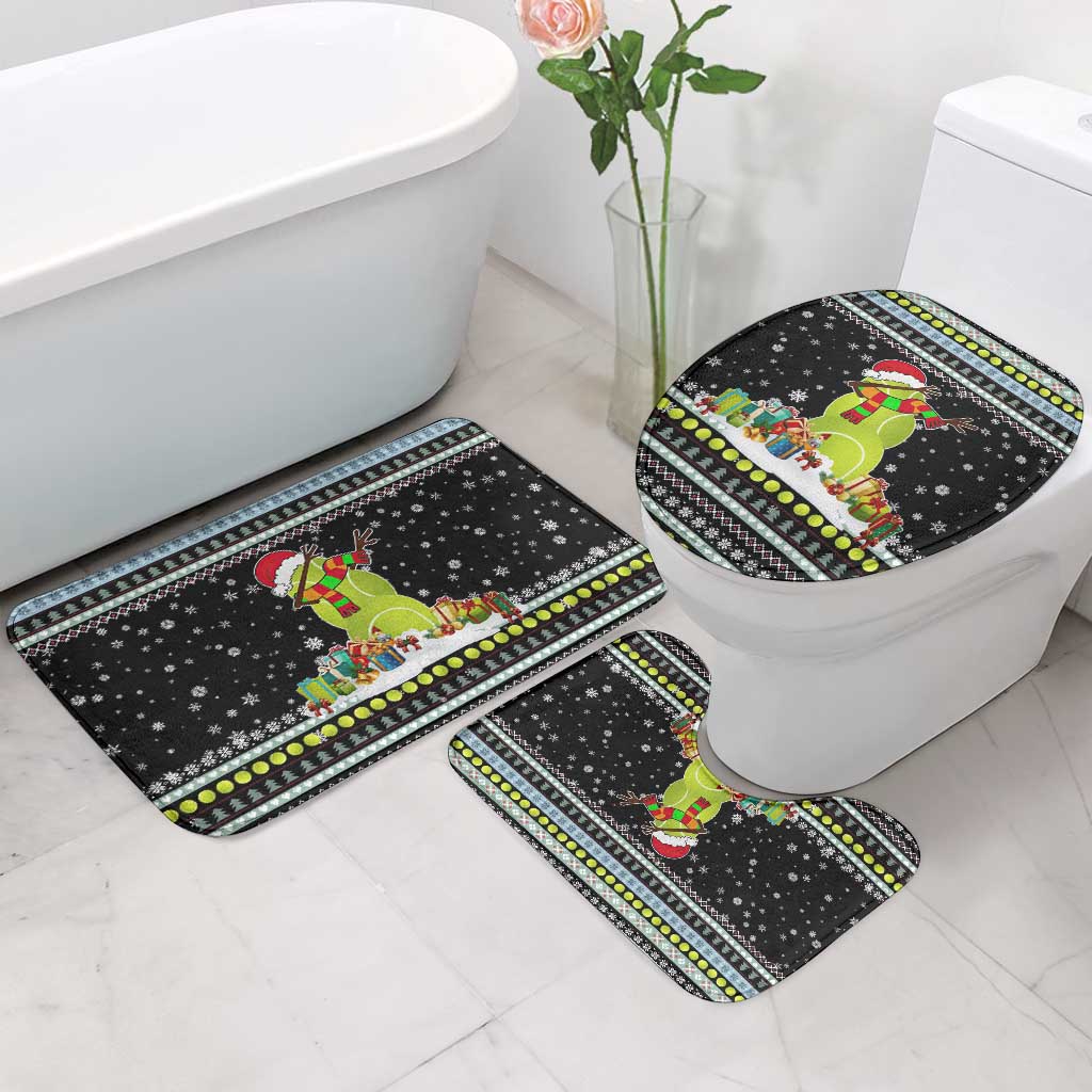 Tennis Snowman Christmas Bathroom Set Xmas Holiday Patterns - Wonder Print Shop