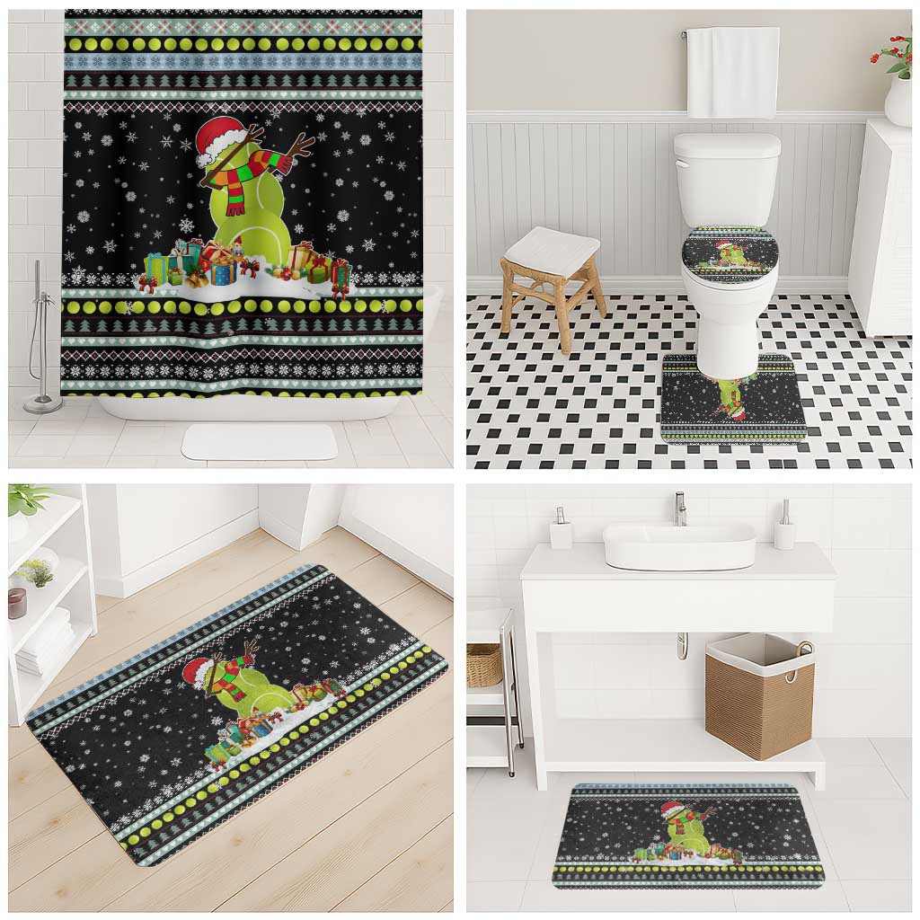 Tennis Snowman Christmas Bathroom Set Xmas Holiday Patterns - Wonder Print Shop