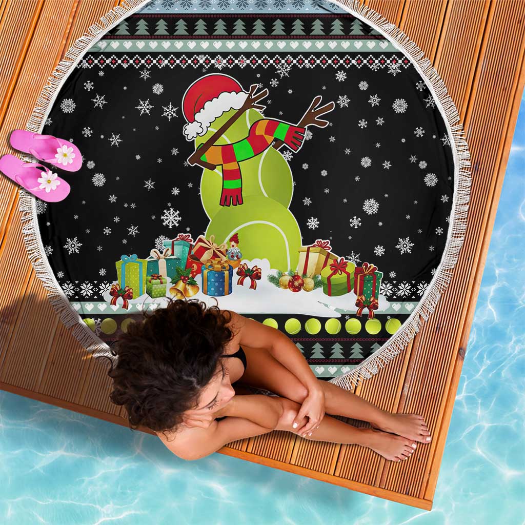 Tennis Snowman Christmas Beach Blanket Xmas Holiday Patterns - Wonder Print Shop
