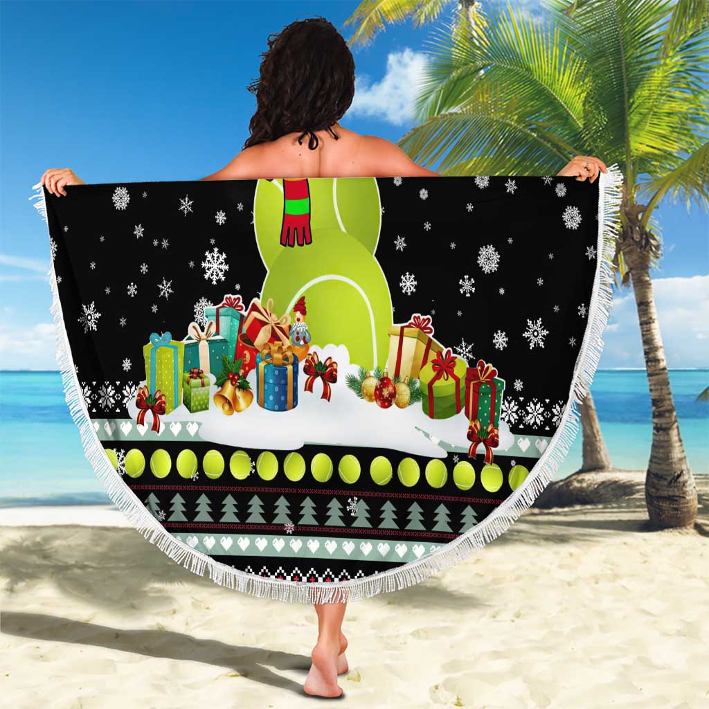 Tennis Snowman Christmas Beach Blanket Xmas Holiday Patterns - Wonder Print Shop
