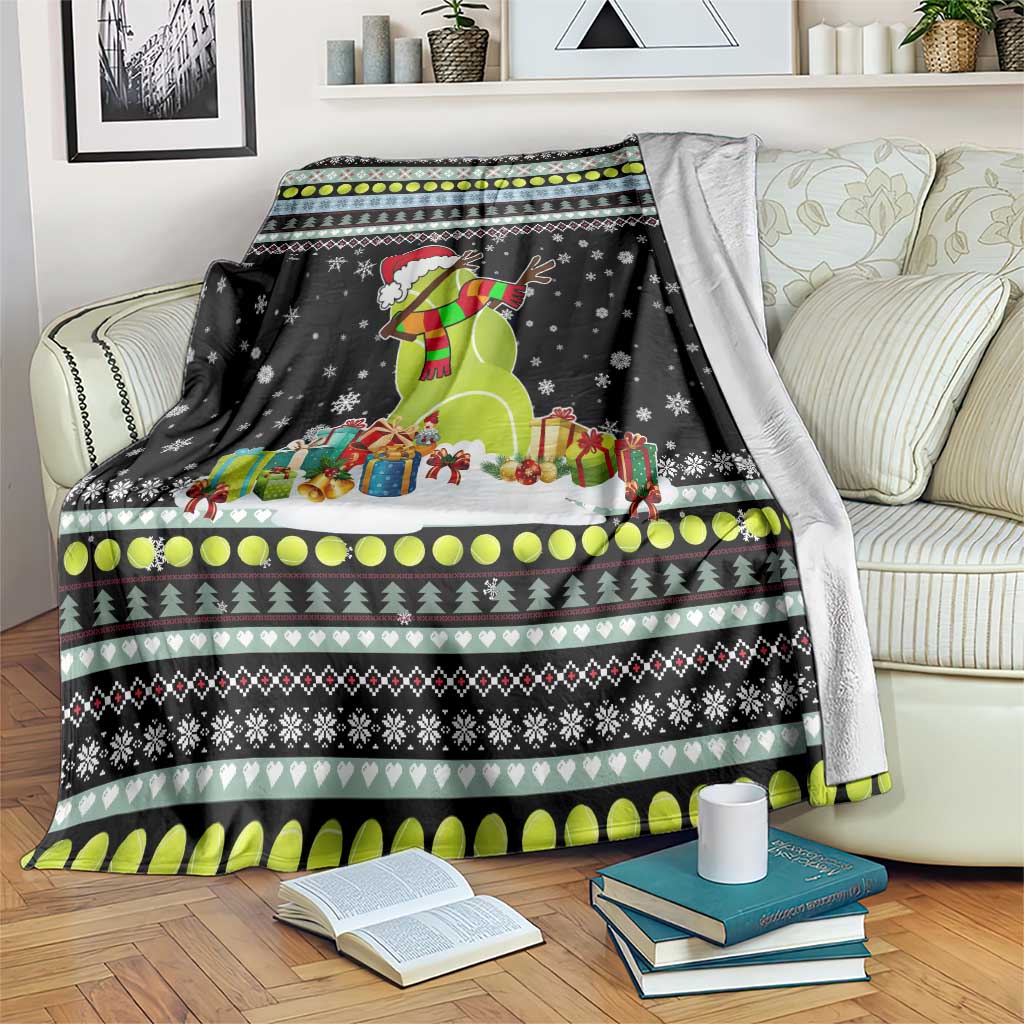 Tennis Snowman Christmas Blanket Xmas Holiday Patterns - Wonder Print Shop