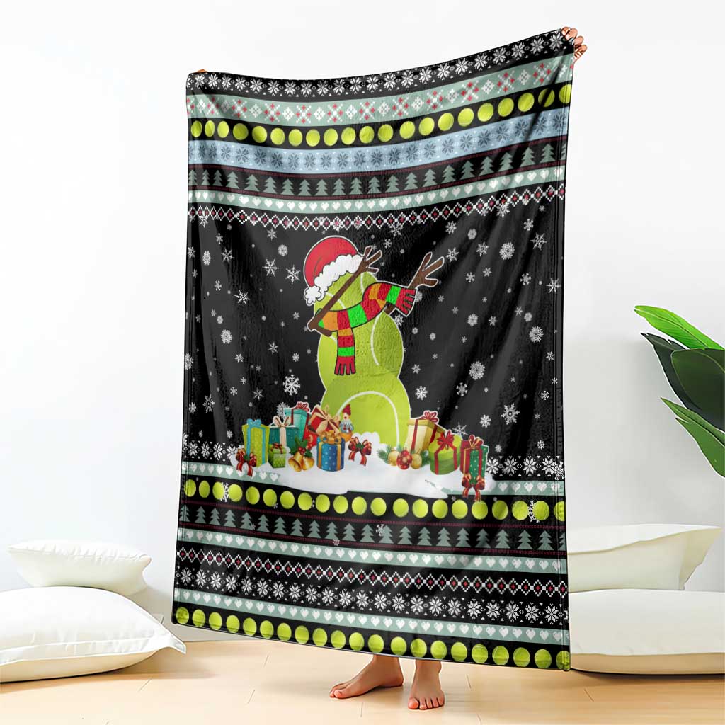 Tennis Snowman Christmas Blanket Xmas Holiday Patterns - Wonder Print Shop